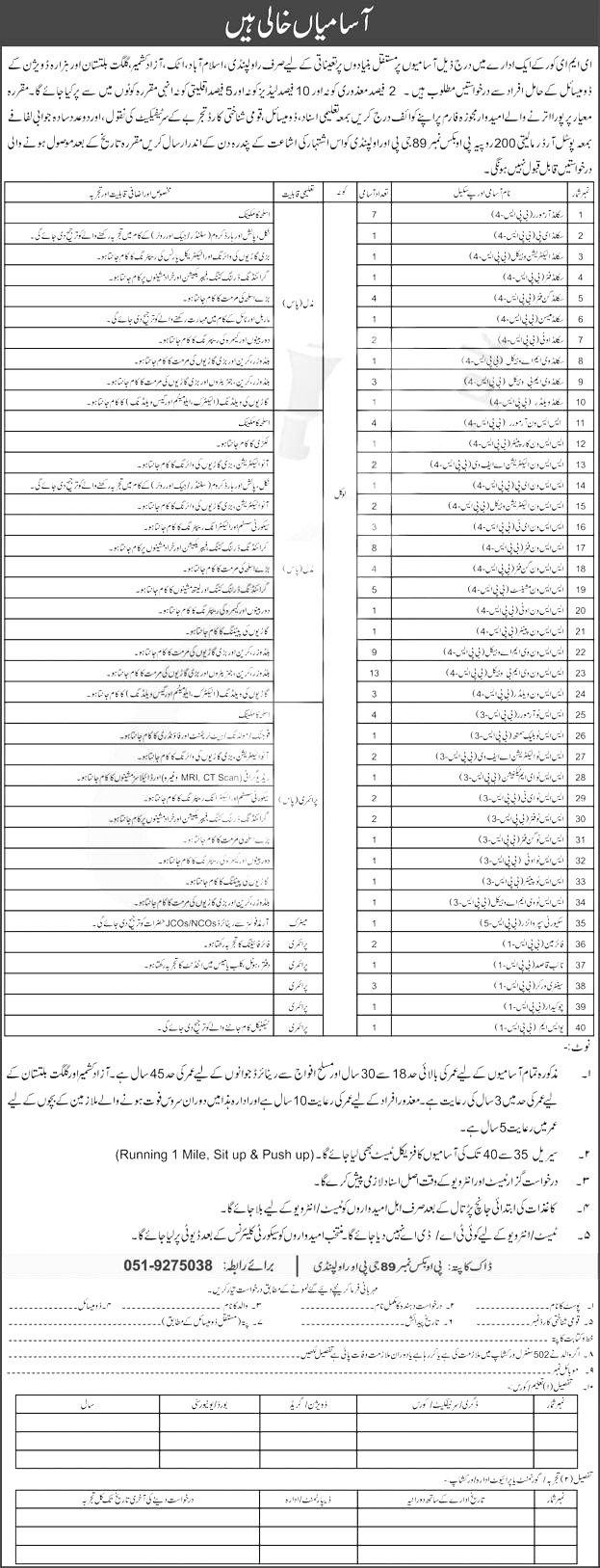 Pak Army EME Core PO Box 89 Jobs 2025 Advertisement