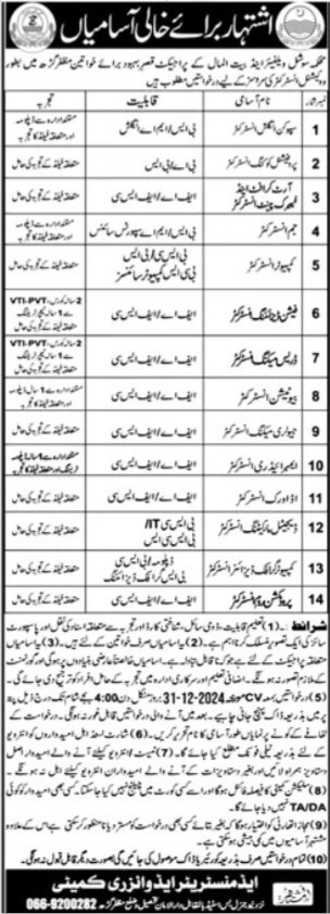 Social Welfare And Bait Ul Maal Jobs 2025 Advertisement