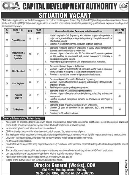 Latest Capital Development Authority Jobs 2025 Advertisement