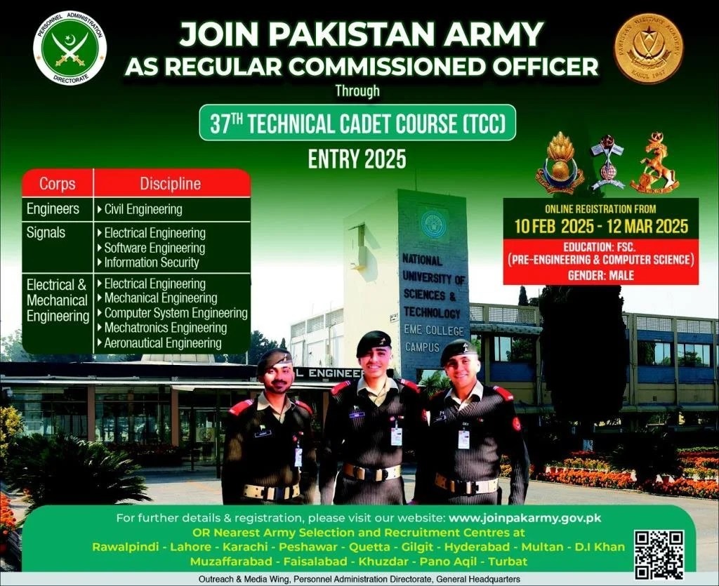 Join Pakistan Army as a Regular Commissioned Officer