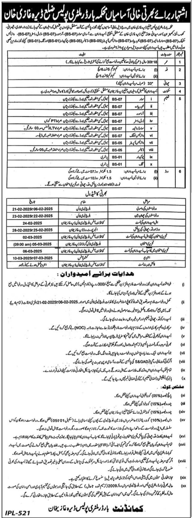 Border Military Police BMP Jobs 2025